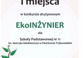 ekoInzynier 1 miejsce
